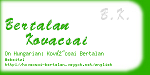 bertalan kovacsai business card